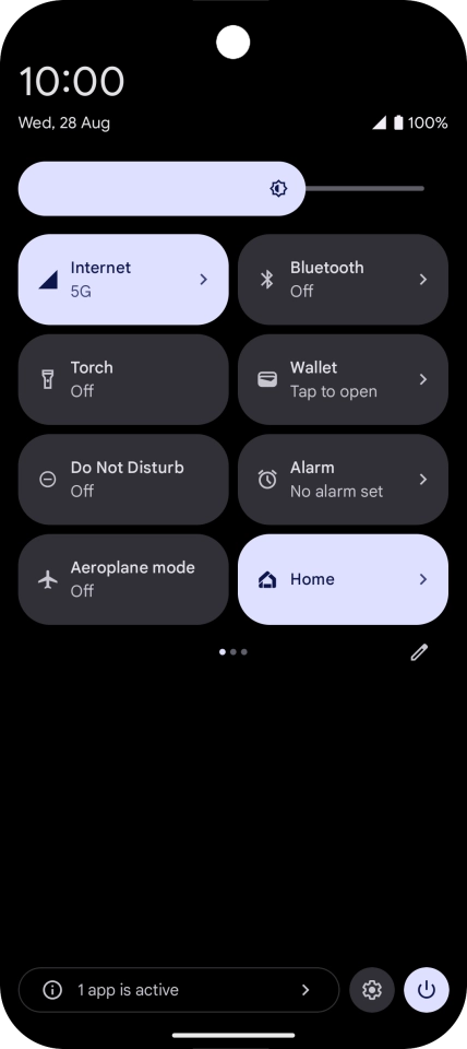 Press the settings icon. Press the settings icon.