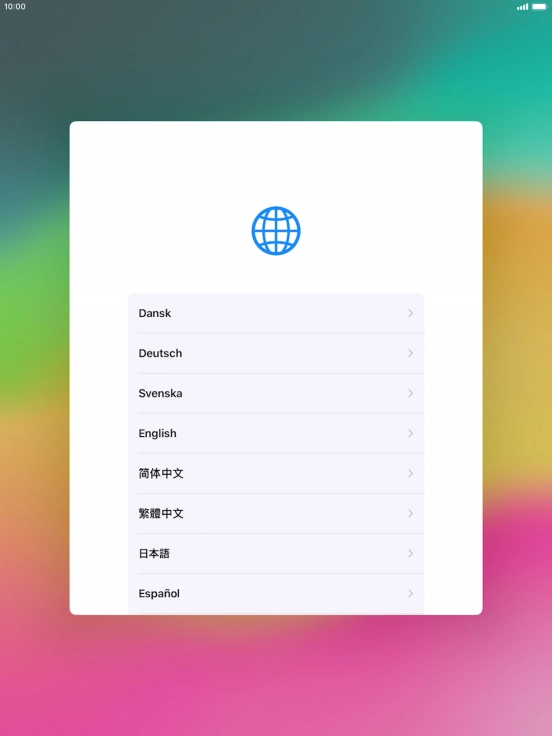 Press the required language. Press the required language.