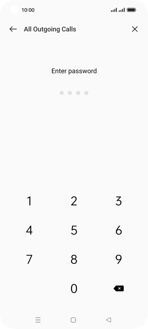 Key in your barring password. Key in your barring password.