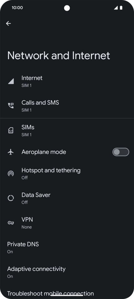 Press Hotspot and tethering. Press Hotspot and tethering.