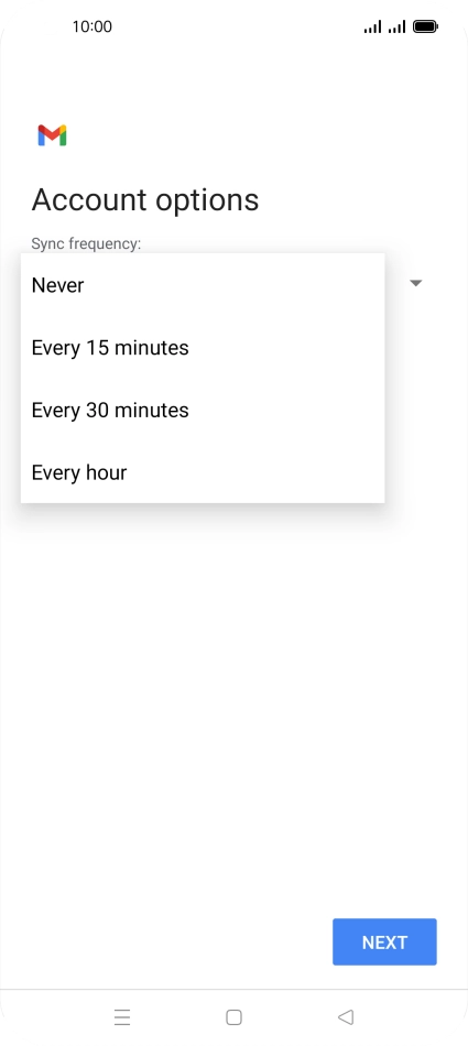 Press the required setting. Press the required setting.