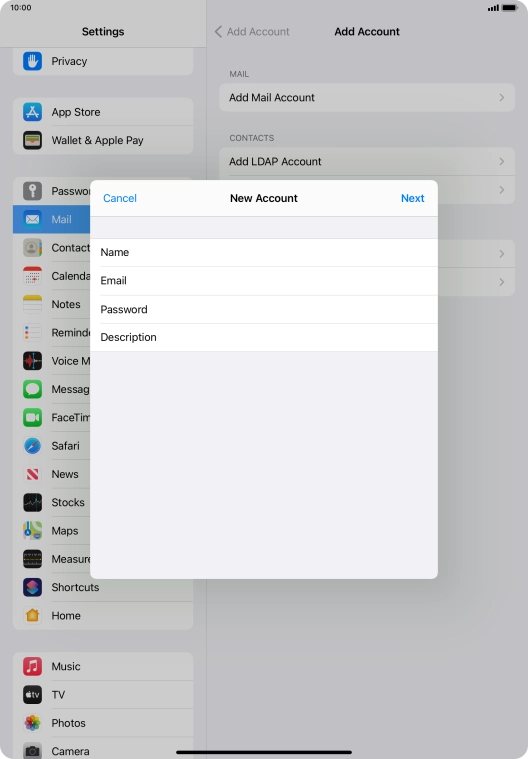 Press Description and key in the required name. Press Description and key in the required name.