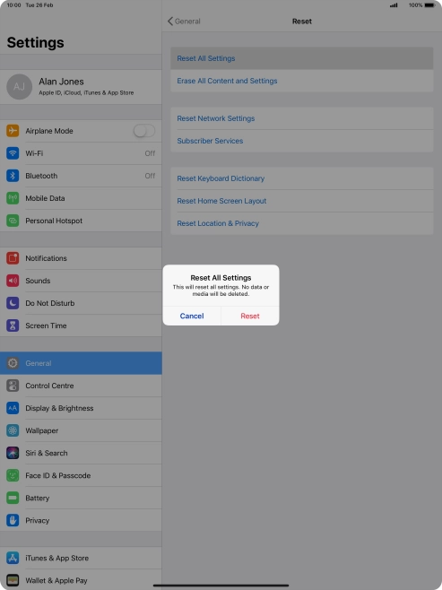 Press Reset. Press Reset.