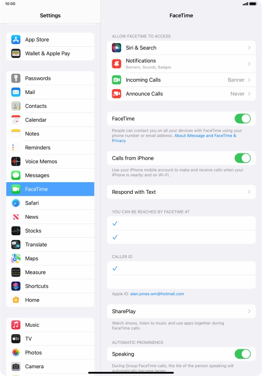 Press the required setting below Press the required setting below