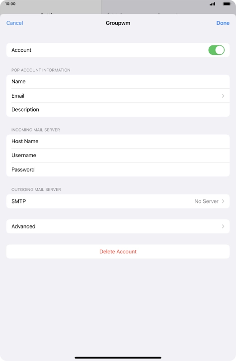 Press SMTP. Press SMTP.