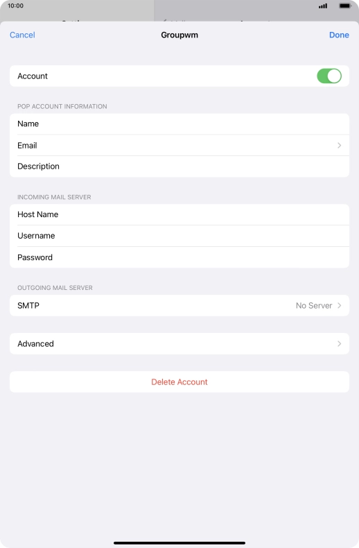 Press SMTP. Press SMTP.