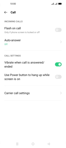 Press Carrier call settings. Press Carrier call settings.