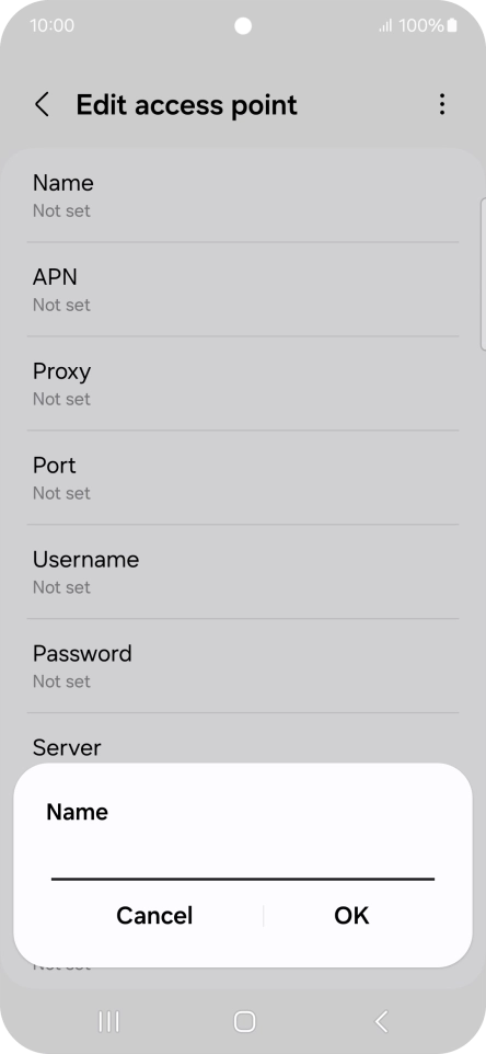 Key in EE Internet and press OK. Key in EE Internet and press OK.