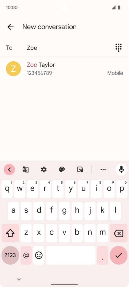 Press the required contact. Press the required contact.