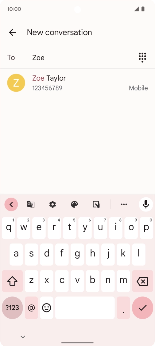 Press the required contact. Press the required contact.