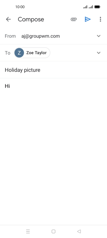 Press the attachment icon. Press the attachment icon.