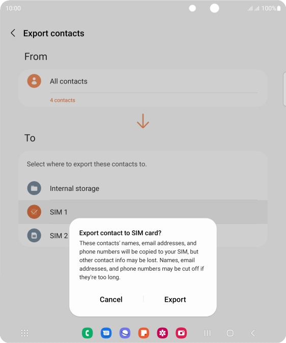 Press Export. Press Export.