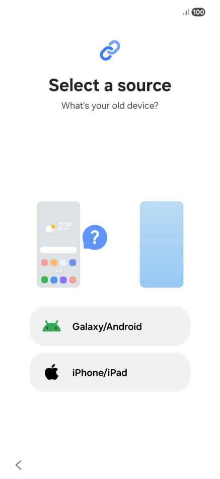 Press the required setting and follow the instructions on the screen to transfer the content from another phone. Press the required setting and follow the instructions on the screen to transfer the content from another phone.