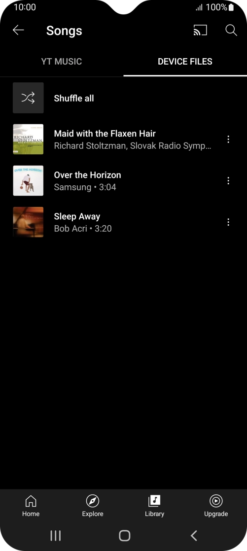 Press the required audio file. Press the required audio file.