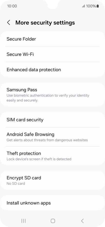 Press SIM card security. Press SIM card security.