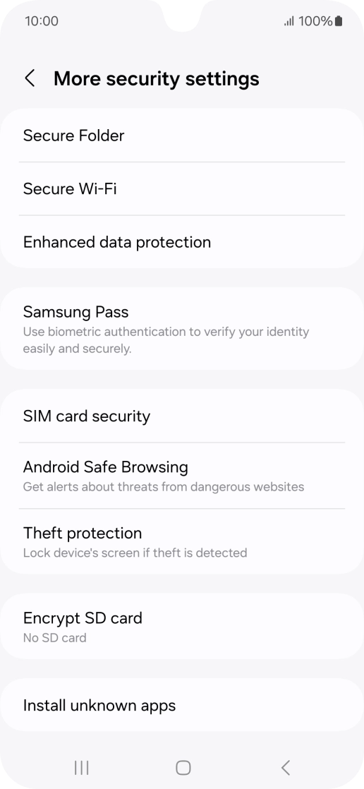 Press SIM card security. Press SIM card security.