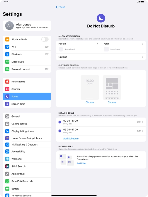 Press People and follow the instructions on the screen to select which contacts you would like to receive calls and notifications from when Do Not Disturb is turned on. Press People and follow the instructions on the screen to select which contacts you would like to receive calls and notifications from when Do Not Disturb is turned on.