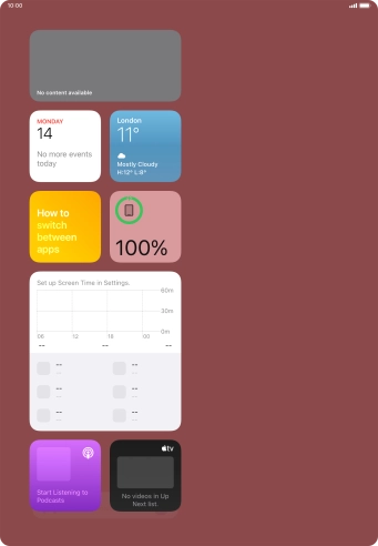 Press the required widget and drag it on top of another widget. Press the required widget and drag it on top of another widget.