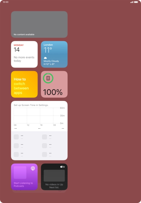 Press the required widget and drag it on top of another widget. Press the required widget and drag it on top of another widget.