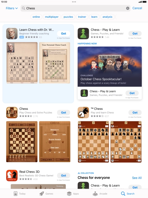Press the required app. Press the required app.