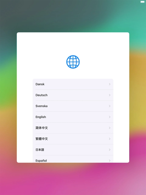Press the required language. Press the required language.