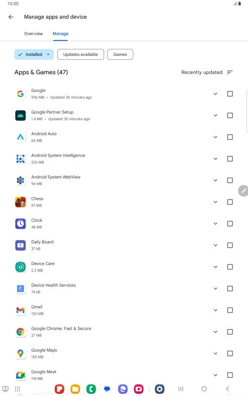 Press the required app. Press the required app.