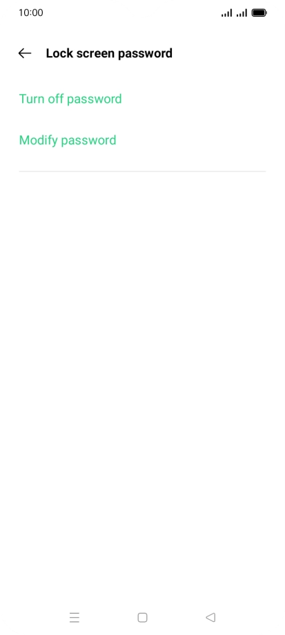 Press Turn off password. Press Turn off password.