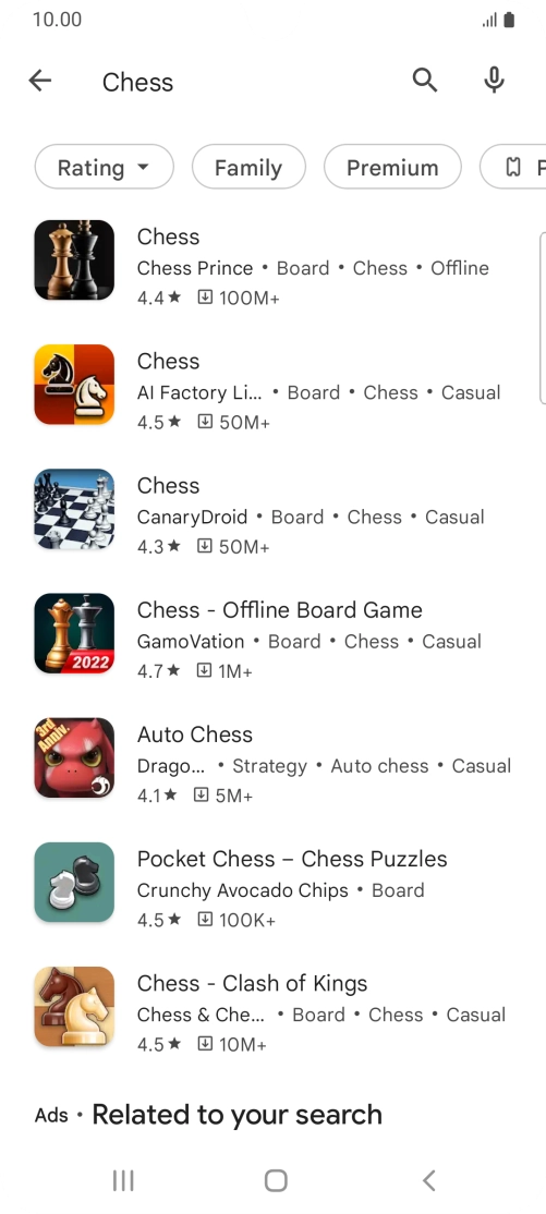 Press the required app. Press the required app.