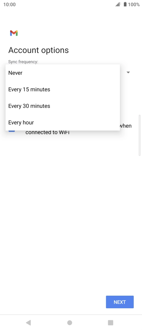 Press the required setting. Press the required setting.