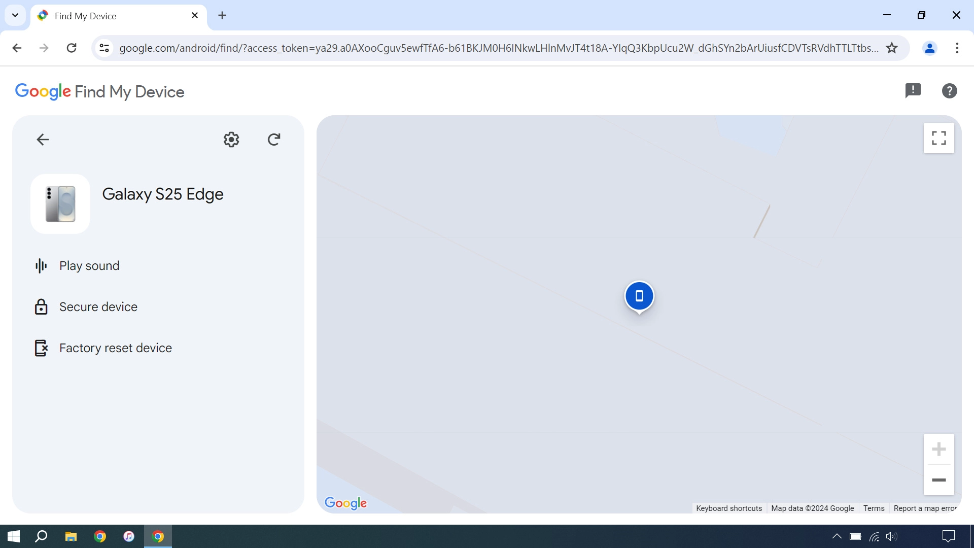 Your phone's latest position is displayed on the map. Your phone's latest position is displayed on the map.