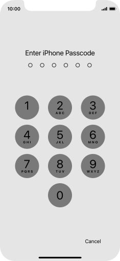 Use the phone lock code you created. Use the phone lock code you created.
