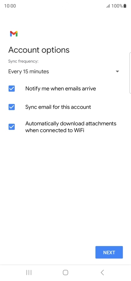 If this screen is displayed, you email account has been recognised and set up automatically. Follow the instructions on the screen to key in more information and finish setting up your phone. If this screen is displayed, you email account has been recognised and set up automatically. Follow the instructions on the screen to key in more information and finish setting up your phone.