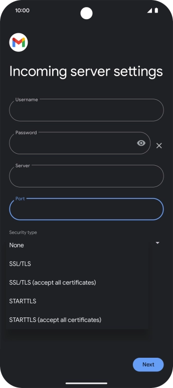 Press SSL/TLS. Press SSL/TLS.