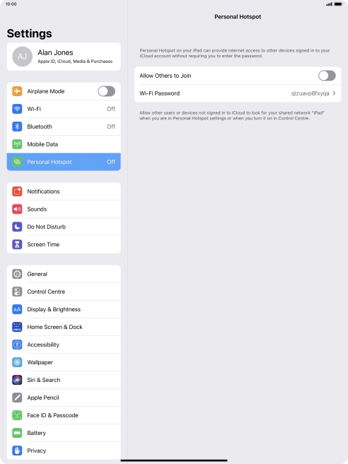 Press Wi-Fi Password and key in the required password. Press Wi-Fi Password and key in the required password.