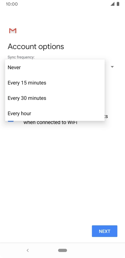 Press the required setting. Press the required setting.