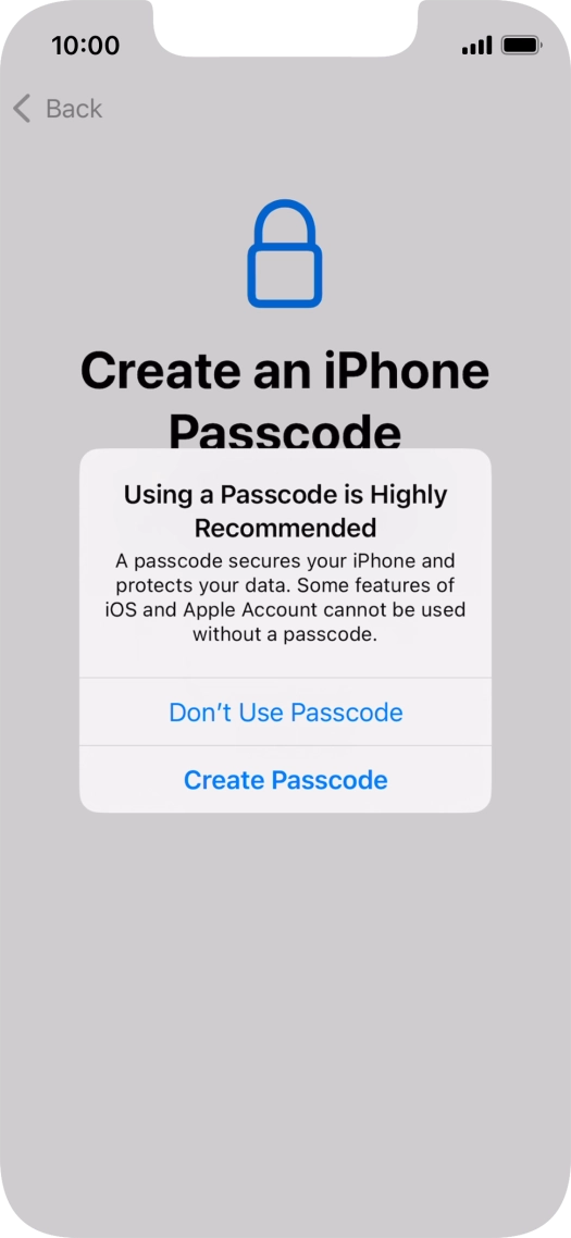 If you turn off the function, press Don't Use Passcode. If you turn off the function, press Don't Use Passcode.