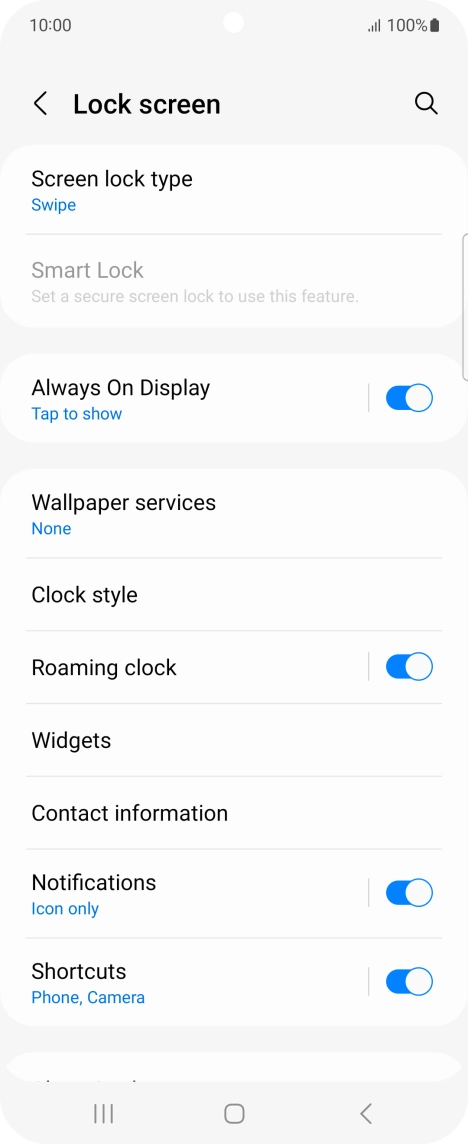Press Screen lock type. Press Screen lock type.