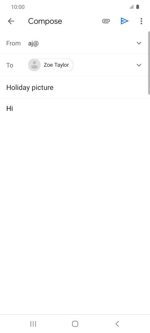 Press the attachment icon. Press the attachment icon.