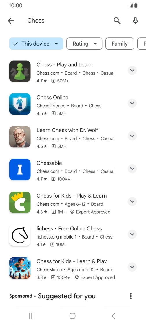 Press the required app. Press the required app.