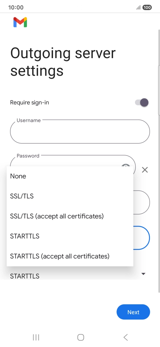 Press SSL/TLS. Press SSL/TLS.
