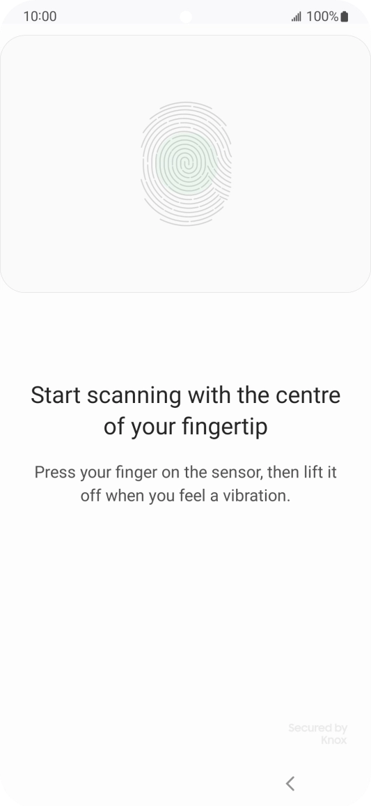 Follow the instructions on the screen to create the phone lock code using your fingerprint. Follow the instructions on the screen to create the phone lock code using your fingerprint.