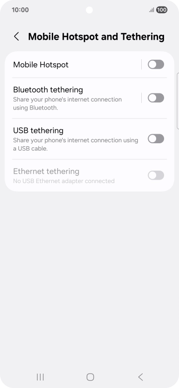 Press Mobile Hotspot. Press Mobile Hotspot.