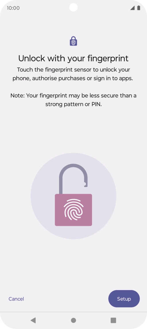 Press Setup. Press Setup.