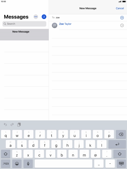 Press the required contact. Press the required contact.