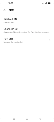Press Disable FDN. Press Disable FDN.