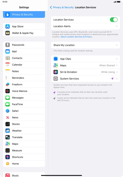 Press the required application. Press the required application.