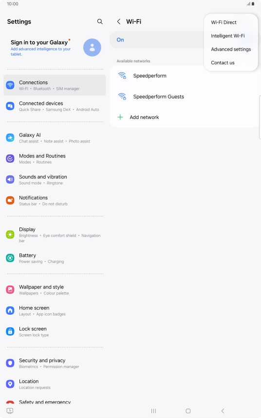 Press Intelligent Wi-Fi. Press Intelligent Wi-Fi.