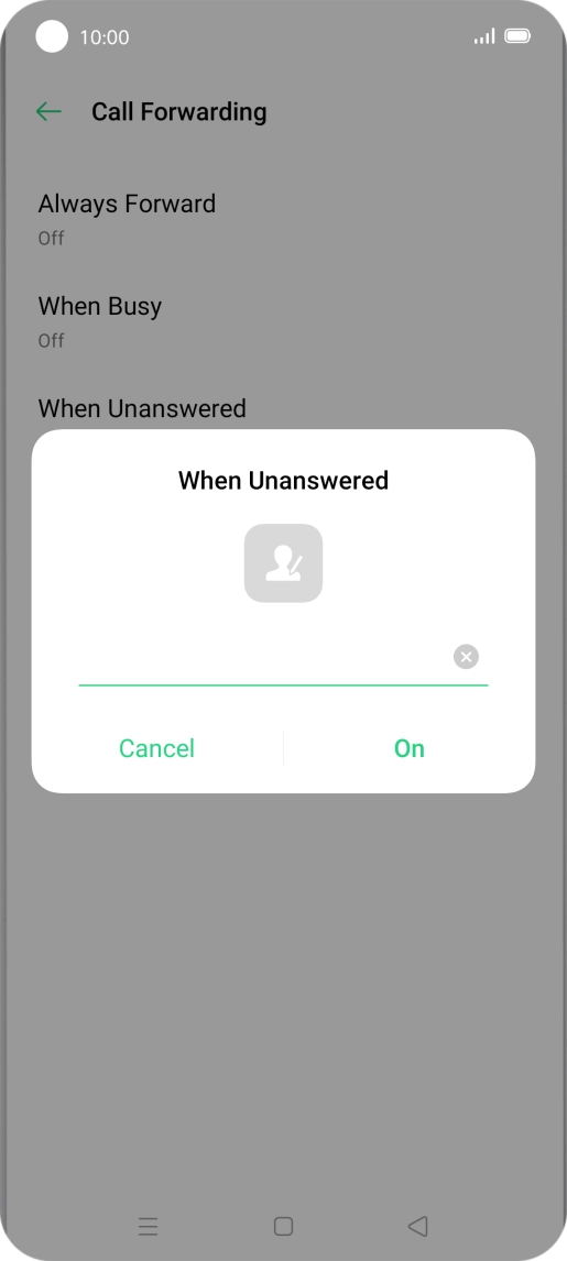 Key in +447953222222 and press On. Key in +447953222222 and press On.