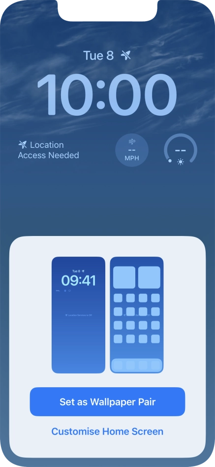 To use the same colour theme on the home screen, press Set as Wallpaper Pair. To use the same colour theme on the home screen, press Set as Wallpaper Pair.