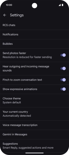 Press Gemini in Messages. Press Gemini in Messages.